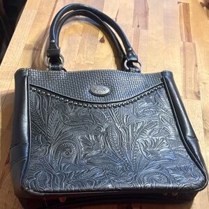 Chic Black Embossed Shoulder Bag